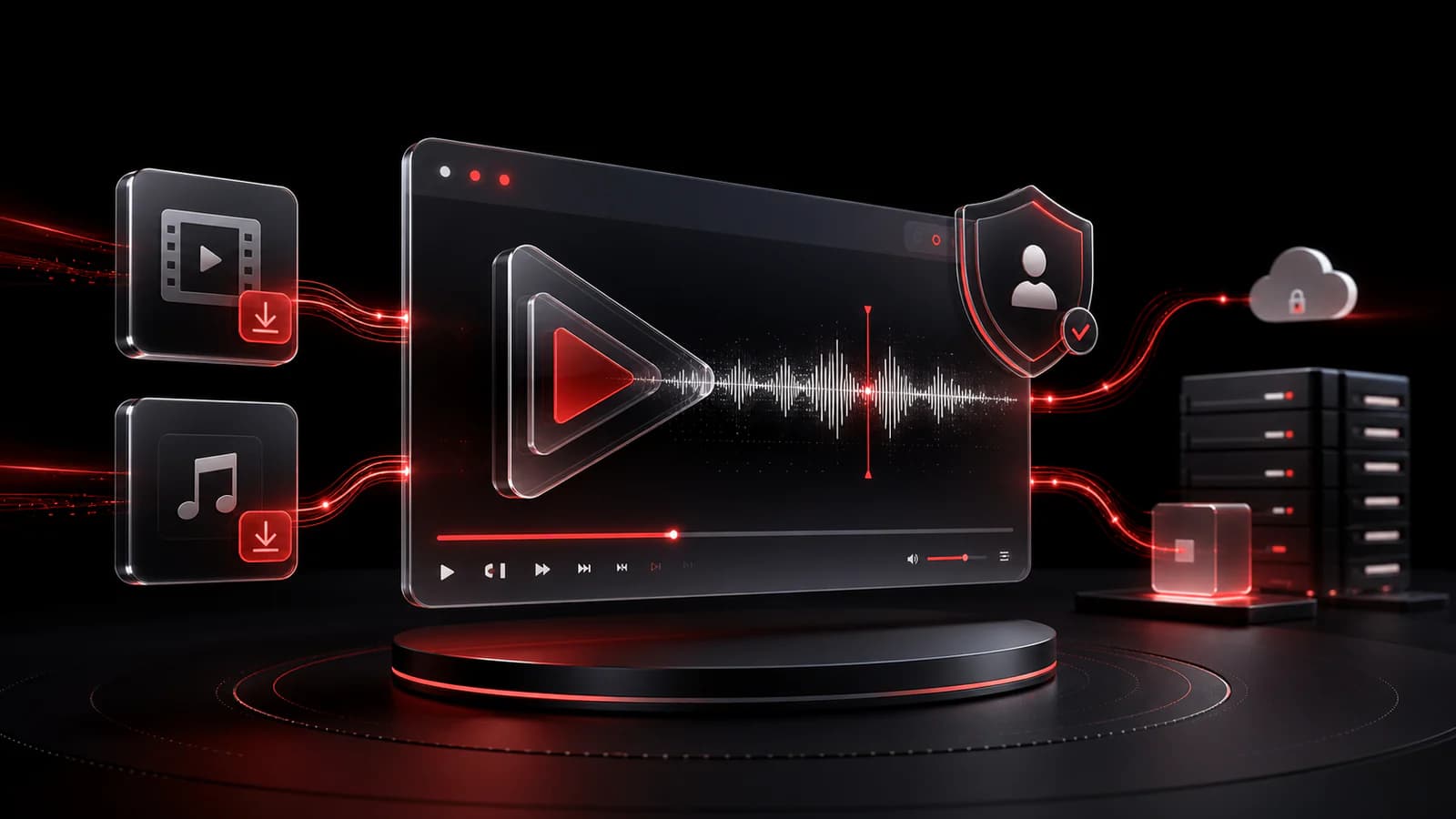 Abstract GenYT Pro interface visual